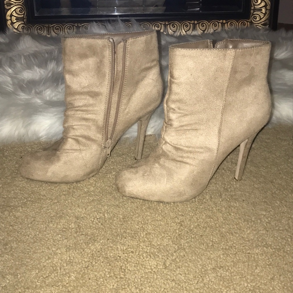 Tan ankle booties